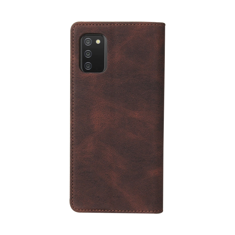 For Samsung Galaxy A02s Simple Suction Closure Horizontal Flip Leather Case with Holder & Card Slot & Wallet