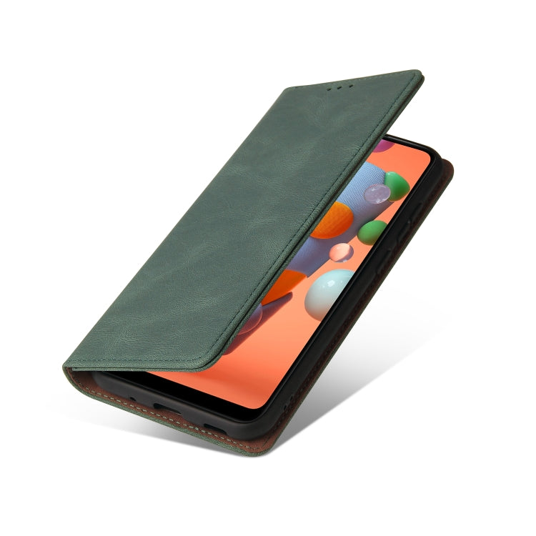 For Samsung Galaxy A11 EU Version Simple Suction Closure Horizontal Flip Leather Case with Holder & Card Slot & Wallet
