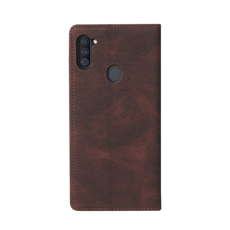 For Samsung Galaxy A11 EU Version Simple Suction Closure Horizontal Flip Leather Case with Holder & Card Slot & Wallet