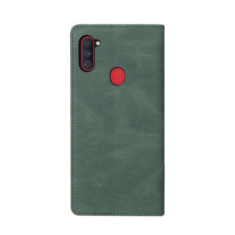For Samsung Galaxy A11 US Version Simple Suction Closure Horizontal Flip Leather Case with Holder & Card Slot & Wallet