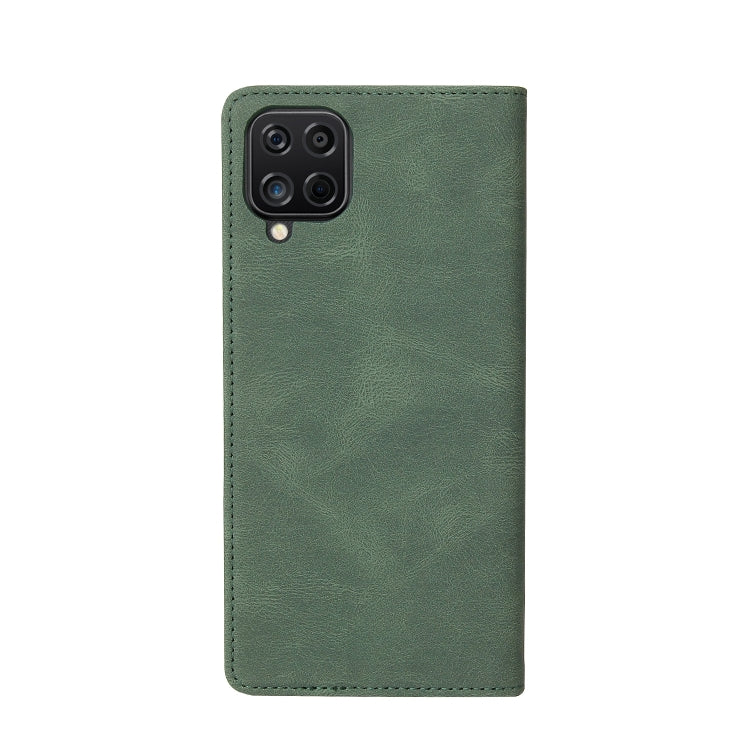 For Samsung Galaxy A12 Simple Suction Closure Horizontal Flip Leather Case with Holder & Card Slot & Wallet