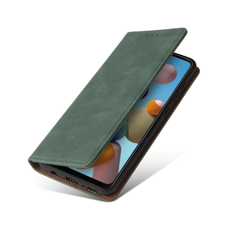 For Samsung Galaxy A21s Simple Suction Closure Horizontal Flip Leather Case with Holder & Card Slot & Wallet