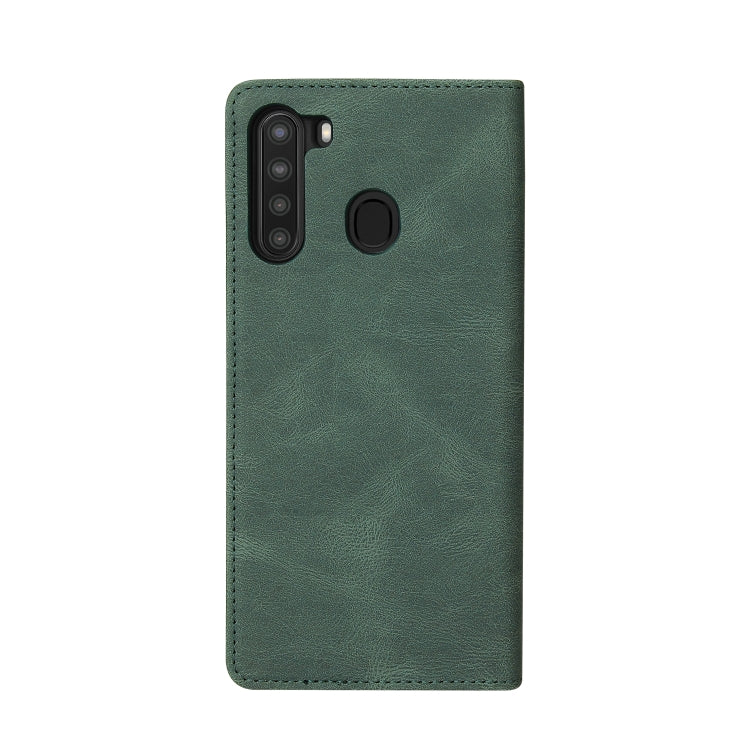 For Samsung Galaxy A21 EU Version Simple Suction Closure Horizontal Flip Leather Case with Holder & Card Slot & Wallet