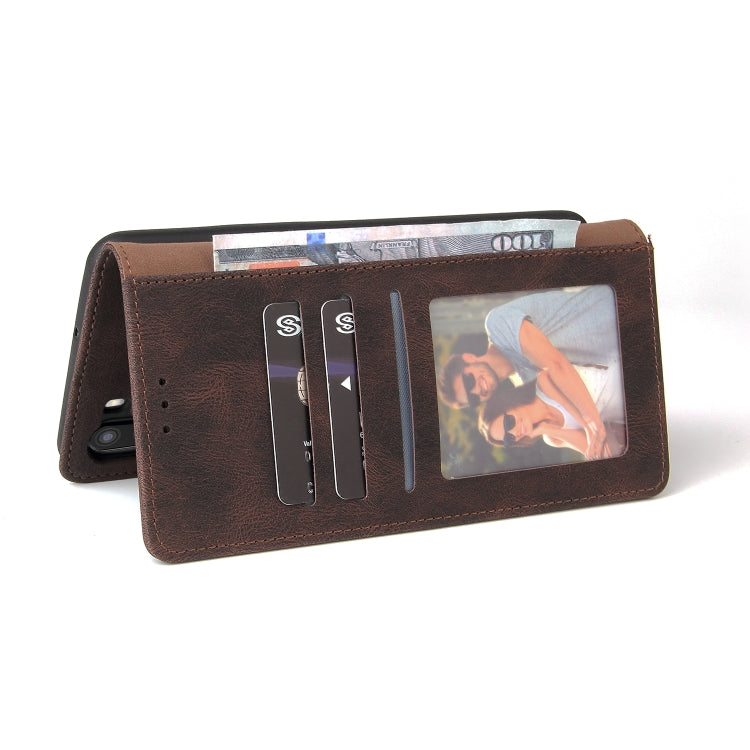 For Samsung Galaxy A21 EU Version Simple Suction Closure Horizontal Flip Leather Case with Holder & Card Slot & Wallet