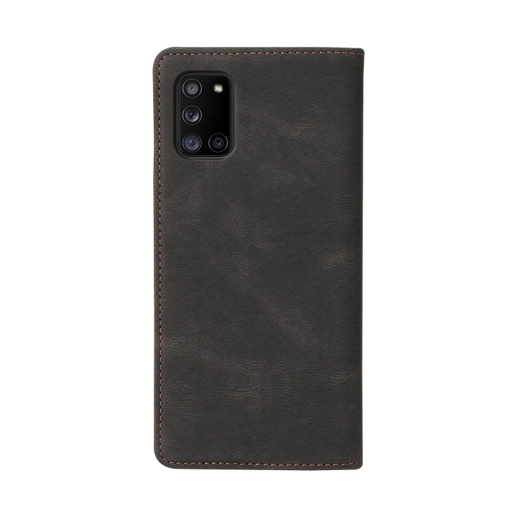 For Samsung Galaxy A31 Simple Suction Closure Horizontal Flip Leather Case with Holder & Card Slot & Wallet