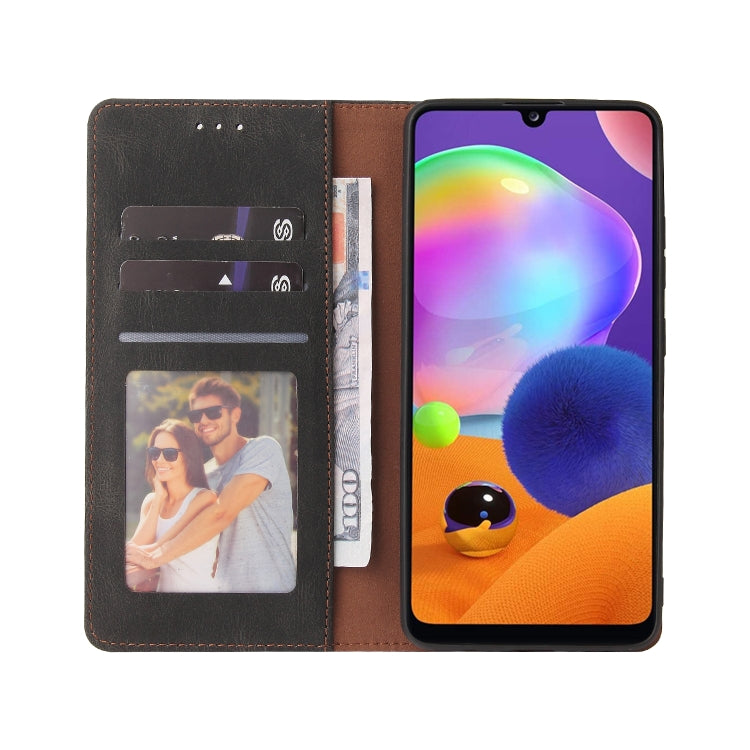 For Samsung Galaxy A31 Simple Suction Closure Horizontal Flip Leather Case with Holder & Card Slot & Wallet