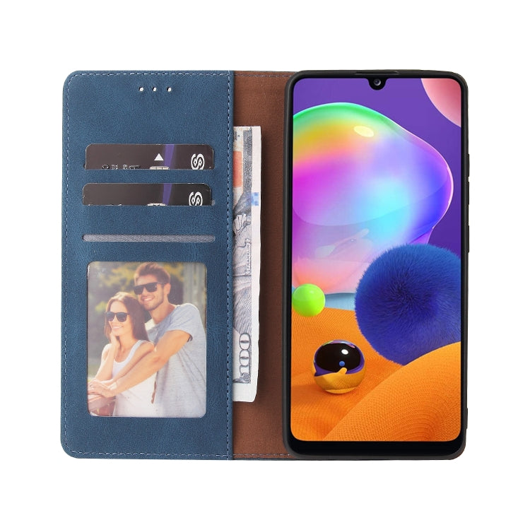 For Samsung Galaxy A31 Simple Suction Closure Horizontal Flip Leather Case with Holder & Card Slot & Wallet
