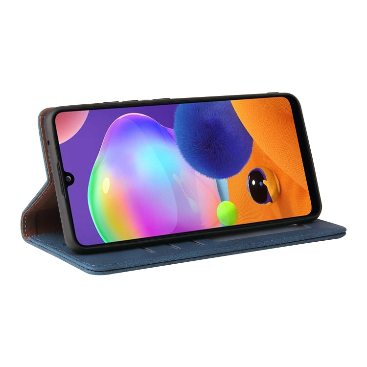 For Samsung Galaxy A31 Simple Suction Closure Horizontal Flip Leather Case with Holder & Card Slot & Wallet