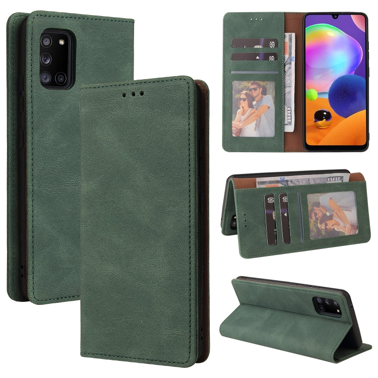 For Samsung Galaxy A31 Simple Suction Closure Horizontal Flip Leather Case with Holder & Card Slot & Wallet