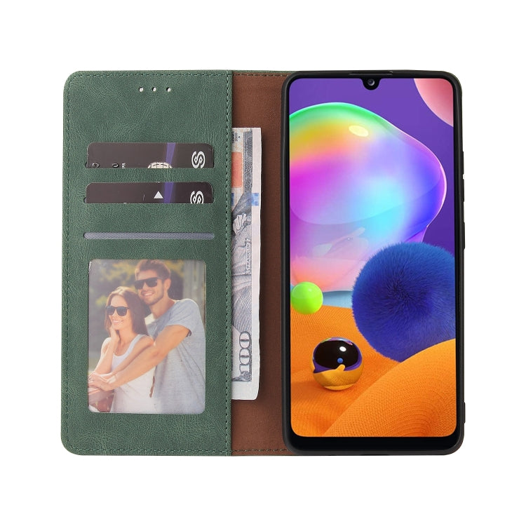 For Samsung Galaxy A31 Simple Suction Closure Horizontal Flip Leather Case with Holder & Card Slot & Wallet