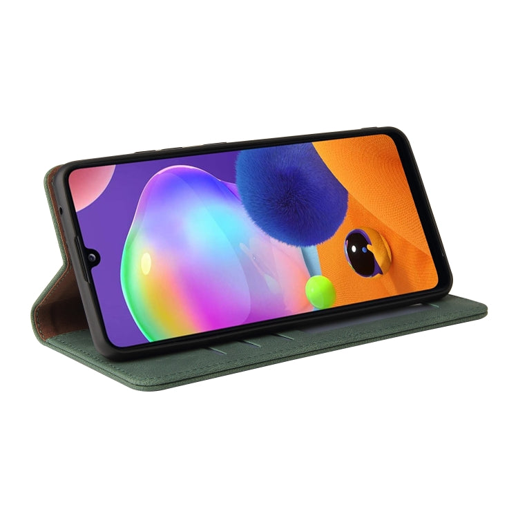 For Samsung Galaxy A31 Simple Suction Closure Horizontal Flip Leather Case with Holder & Card Slot & Wallet