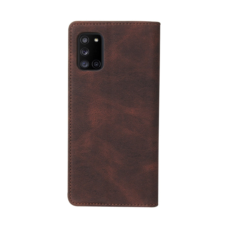 For Samsung Galaxy A31 Simple Suction Closure Horizontal Flip Leather Case with Holder & Card Slot & Wallet