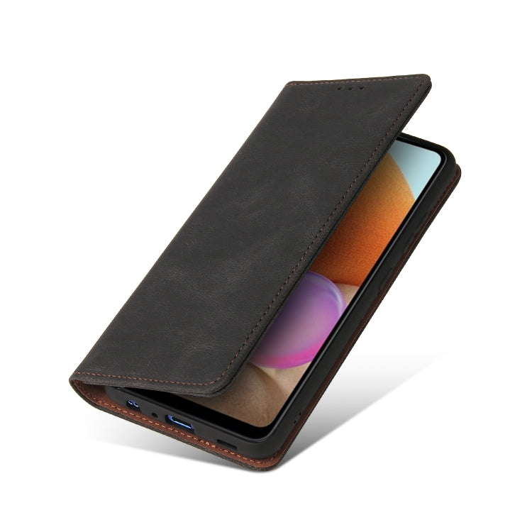 For Samsung Galaxy A32 4G Simple Suction Closure Horizontal Flip Leather Case with Holder & Card Slot & Wallet