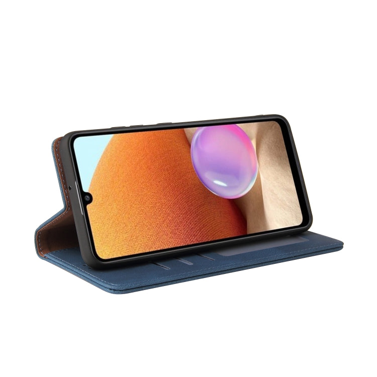 For Samsung Galaxy A32 4G Simple Suction Closure Horizontal Flip Leather Case with Holder & Card Slot & Wallet