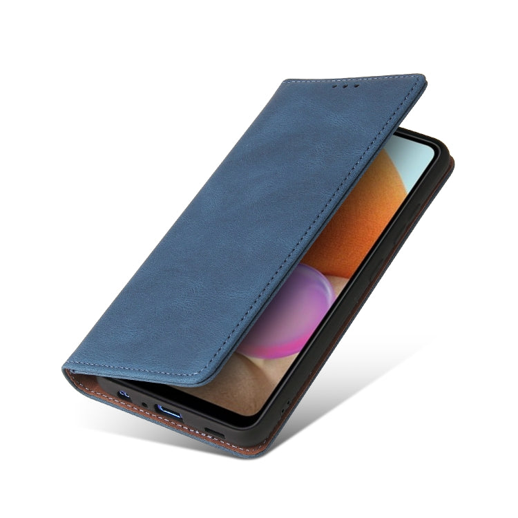 For Samsung Galaxy A32 4G Simple Suction Closure Horizontal Flip Leather Case with Holder & Card Slot & Wallet