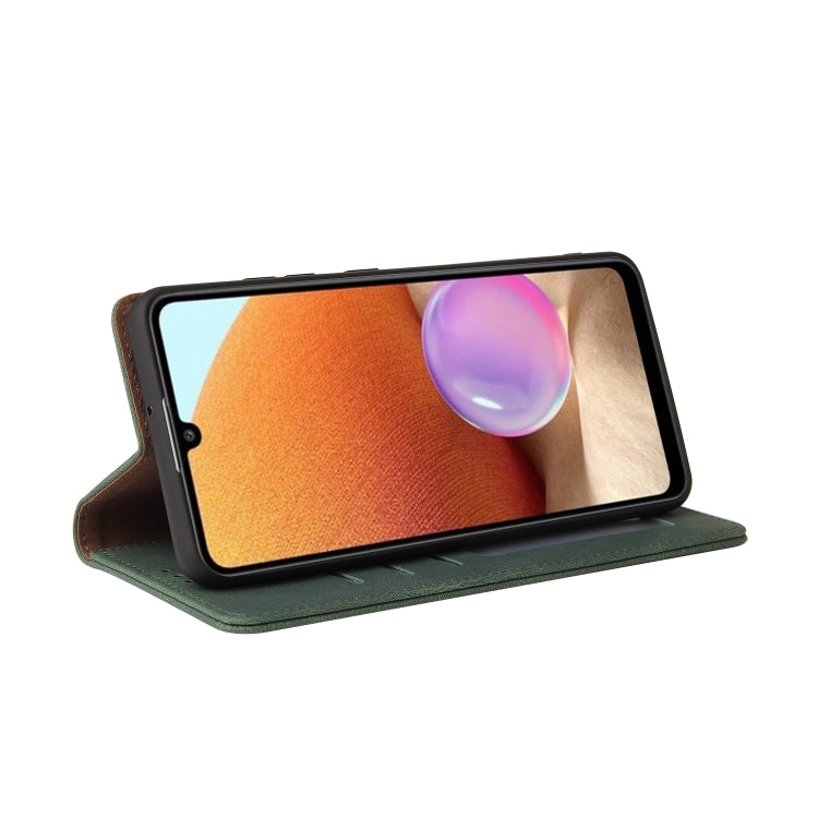 For Samsung Galaxy A32 4G Simple Suction Closure Horizontal Flip Leather Case with Holder & Card Slot & Wallet