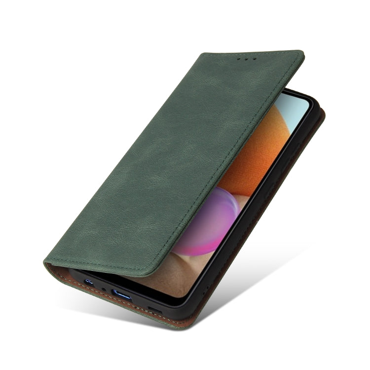 For Samsung Galaxy A32 4G Simple Suction Closure Horizontal Flip Leather Case with Holder & Card Slot & Wallet