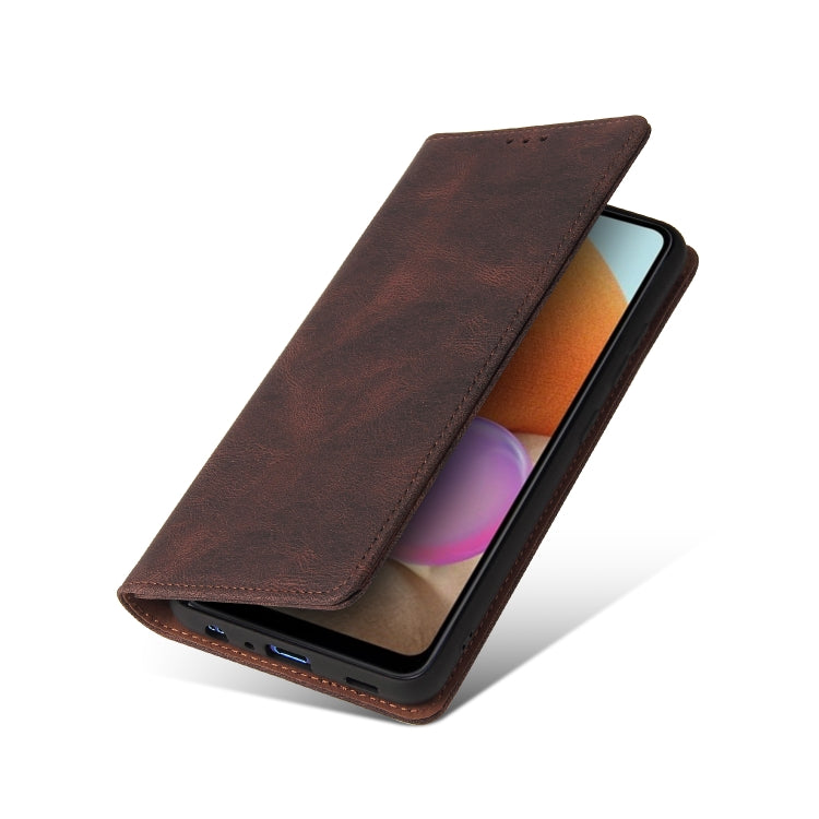 For Samsung Galaxy A32 4G Simple Suction Closure Horizontal Flip Leather Case with Holder & Card Slot & Wallet