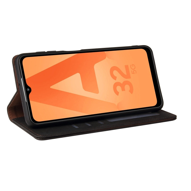 For Samsung Galaxy A32 5G Simple Suction Closure Horizontal Flip Leather Case with Holder & Card Slot & Wallet