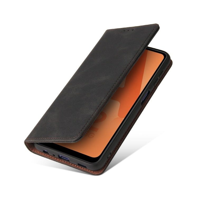 For Samsung Galaxy A32 5G Simple Suction Closure Horizontal Flip Leather Case with Holder & Card Slot & Wallet