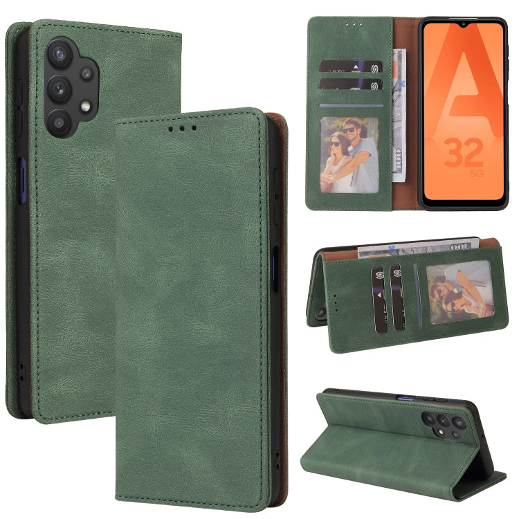 For Samsung Galaxy A32 5G Simple Suction Closure Horizontal Flip Leather Case with Holder & Card Slot & Wallet