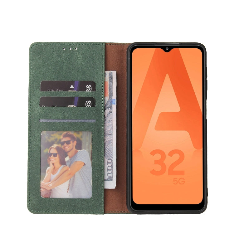 For Samsung Galaxy A32 5G Simple Suction Closure Horizontal Flip Leather Case with Holder & Card Slot & Wallet