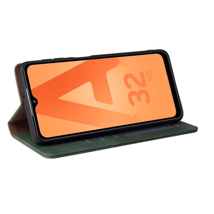 For Samsung Galaxy A32 5G Simple Suction Closure Horizontal Flip Leather Case with Holder & Card Slot & Wallet