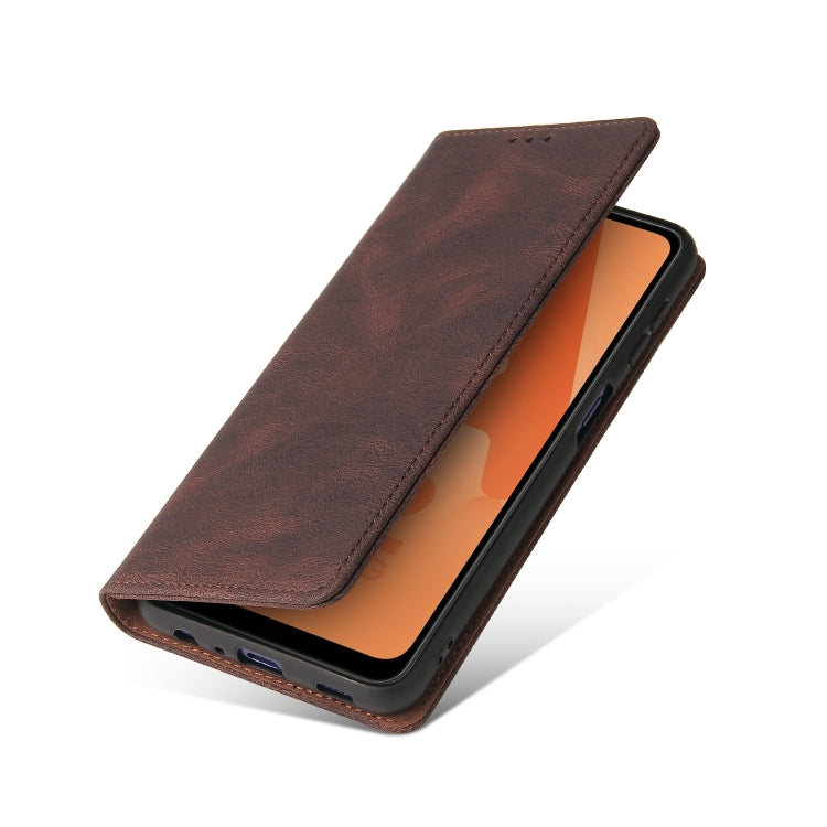 For Samsung Galaxy A32 5G Simple Suction Closure Horizontal Flip Leather Case with Holder & Card Slot & Wallet
