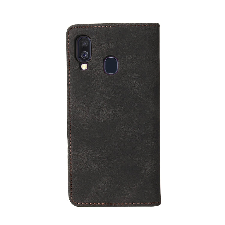 For Samsung Galaxy A40 Simple Suction Closure Horizontal Flip Leather Case with Holder & Card Slot & Wallet