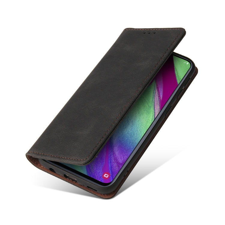 For Samsung Galaxy A40 Simple Suction Closure Horizontal Flip Leather Case with Holder & Card Slot & Wallet