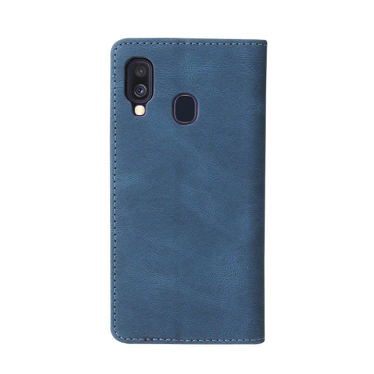 For Samsung Galaxy A40 Simple Suction Closure Horizontal Flip Leather Case with Holder & Card Slot & Wallet