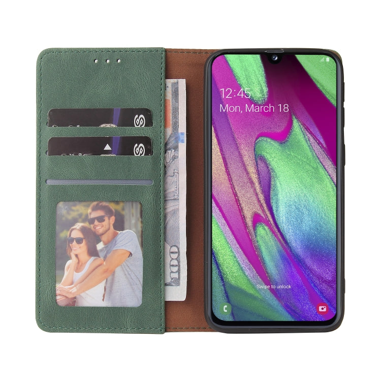For Samsung Galaxy A40 Simple Suction Closure Horizontal Flip Leather Case with Holder & Card Slot & Wallet