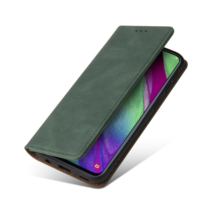 For Samsung Galaxy A40 Simple Suction Closure Horizontal Flip Leather Case with Holder & Card Slot & Wallet