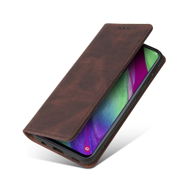For Samsung Galaxy A40 Simple Suction Closure Horizontal Flip Leather Case with Holder & Card Slot & Wallet