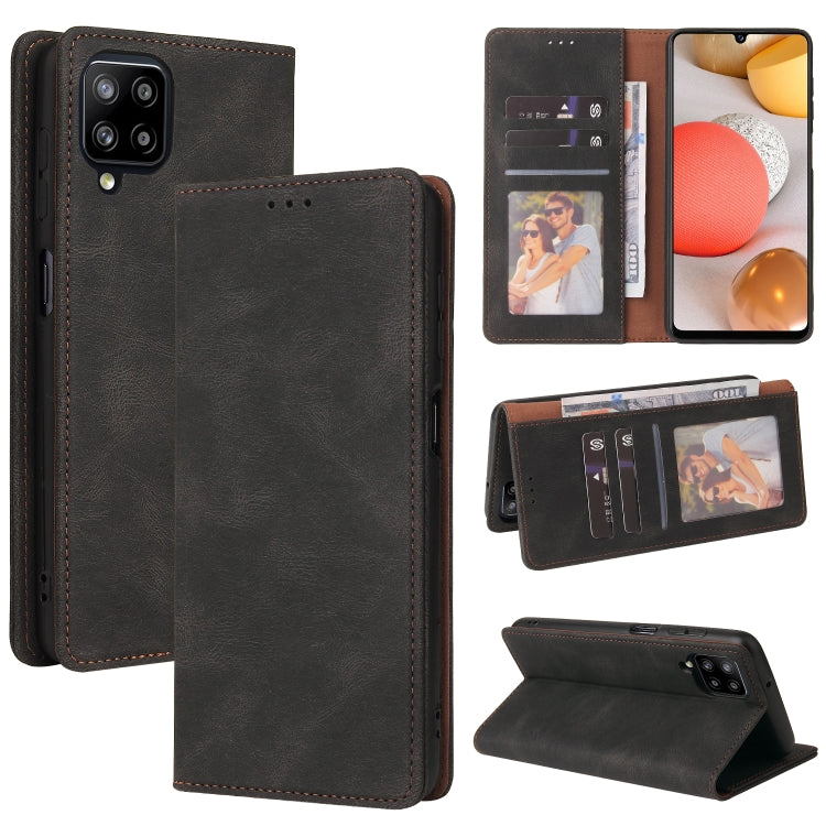 For Samsung Galaxy A42 5G Simple Suction Closure Horizontal Flip Leather Case with Holder & Card Slot & Wallet