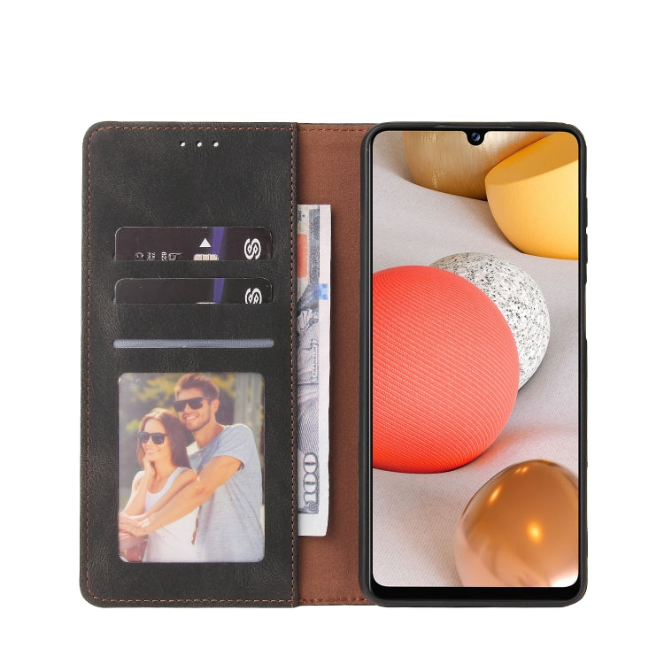 For Samsung Galaxy A42 5G Simple Suction Closure Horizontal Flip Leather Case with Holder & Card Slot & Wallet