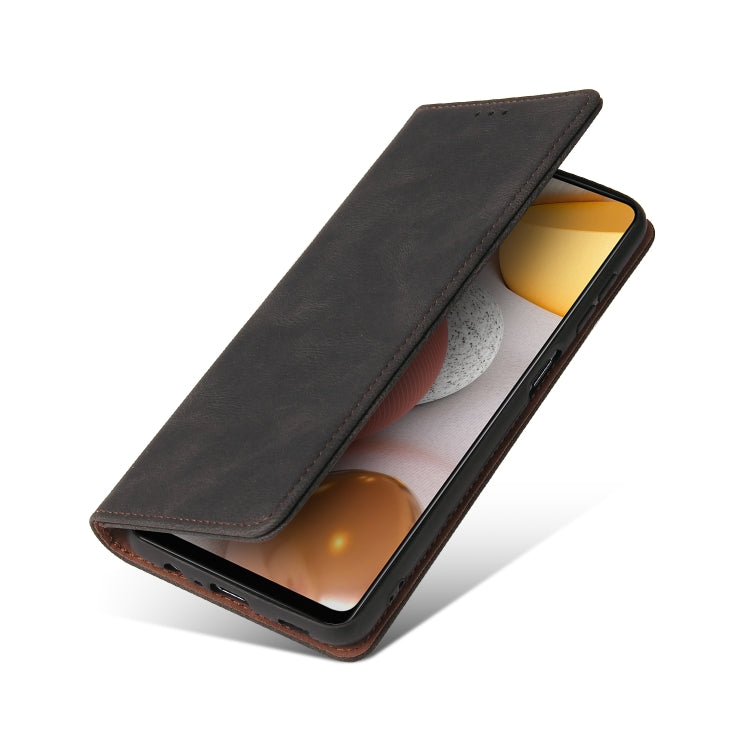 For Samsung Galaxy A42 5G Simple Suction Closure Horizontal Flip Leather Case with Holder & Card Slot & Wallet
