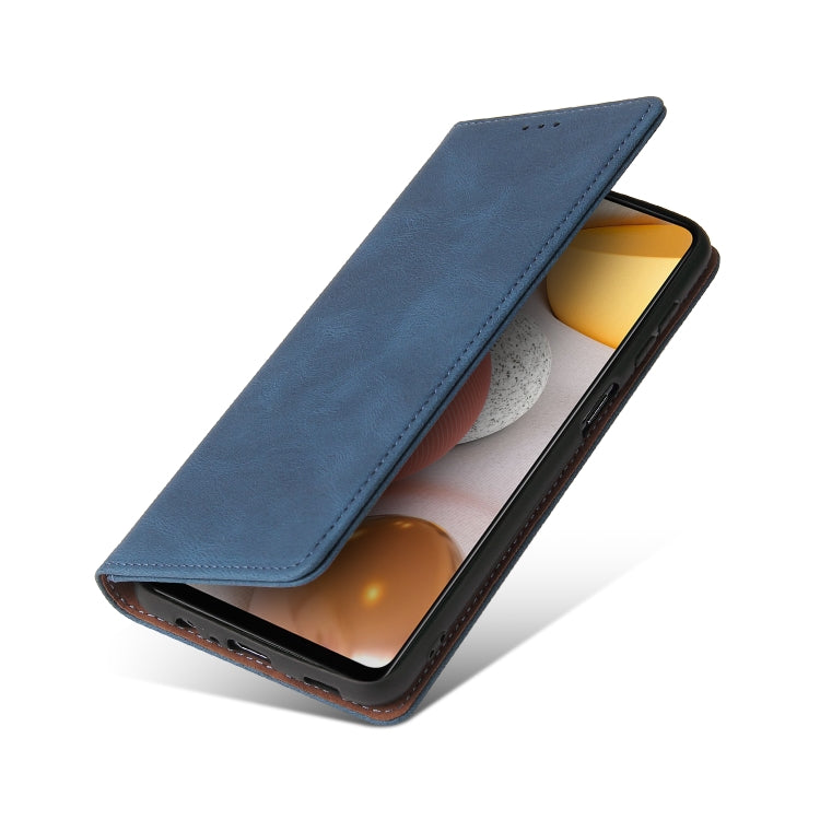 For Samsung Galaxy A42 5G Simple Suction Closure Horizontal Flip Leather Case with Holder & Card Slot & Wallet
