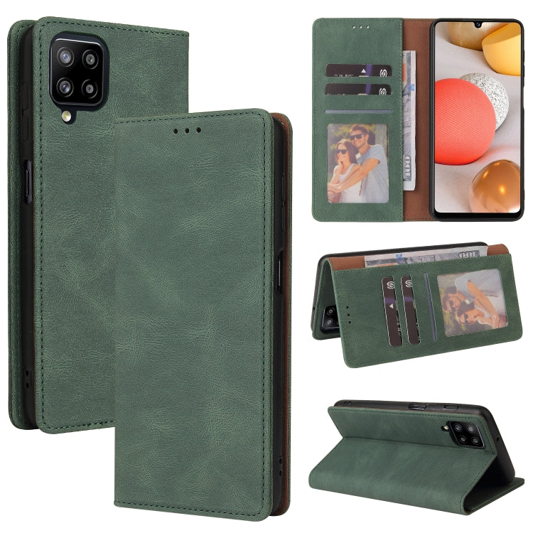 For Samsung Galaxy A42 5G Simple Suction Closure Horizontal Flip Leather Case with Holder & Card Slot & Wallet