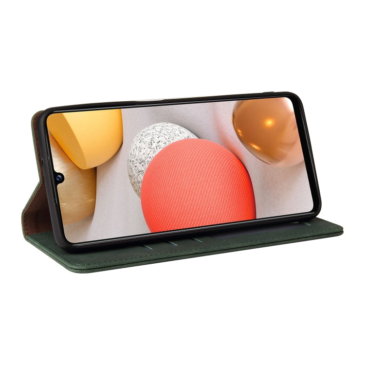 For Samsung Galaxy A42 5G Simple Suction Closure Horizontal Flip Leather Case with Holder & Card Slot & Wallet