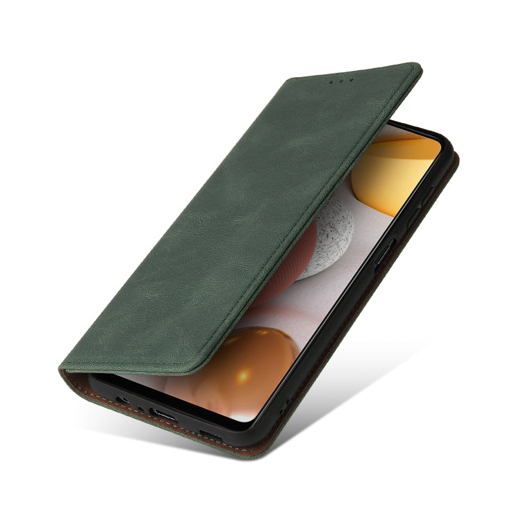 For Samsung Galaxy A42 5G Simple Suction Closure Horizontal Flip Leather Case with Holder & Card Slot & Wallet