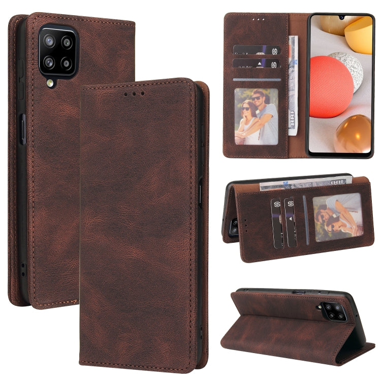 For Samsung Galaxy A42 5G Simple Suction Closure Horizontal Flip Leather Case with Holder & Card Slot & Wallet