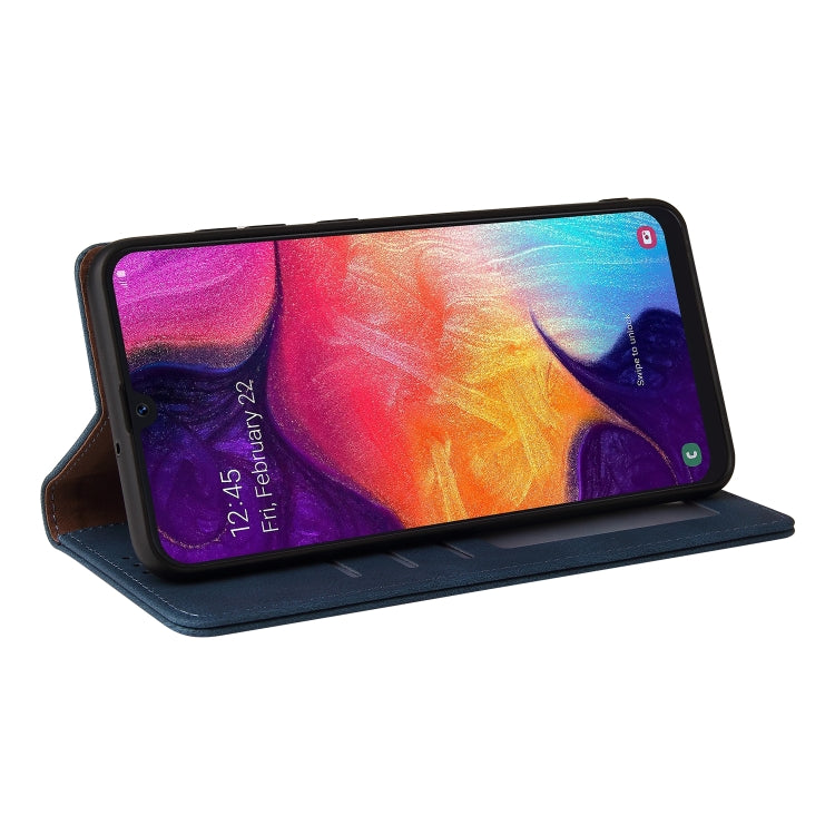 For Samsung Galaxy A50 Simple Suction Closure Horizontal Flip Leather Case with Holder & Card Slot & Wallet