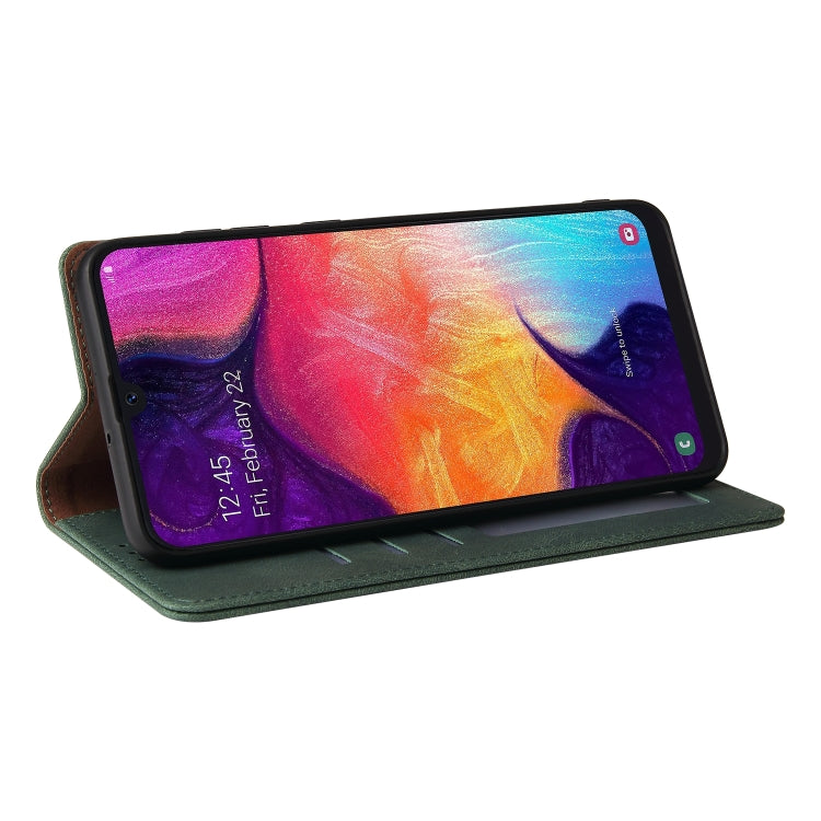 For Samsung Galaxy A50 Simple Suction Closure Horizontal Flip Leather Case with Holder & Card Slot & Wallet