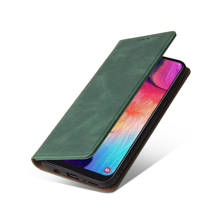 For Samsung Galaxy A50 Simple Suction Closure Horizontal Flip Leather Case with Holder & Card Slot & Wallet