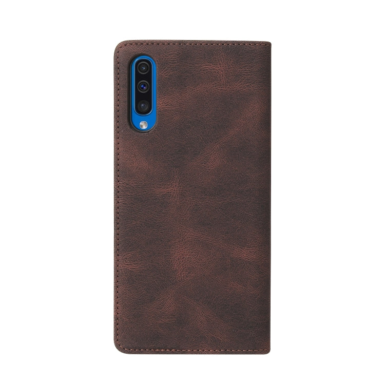 For Samsung Galaxy A50 Simple Suction Closure Horizontal Flip Leather Case with Holder & Card Slot & Wallet