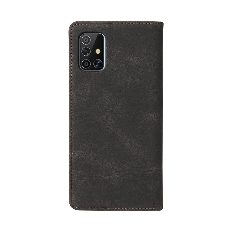For Samsung Galaxy A51 Simple Suction Closure Horizontal Flip Leather Case with Holder & Card Slot & Wallet
