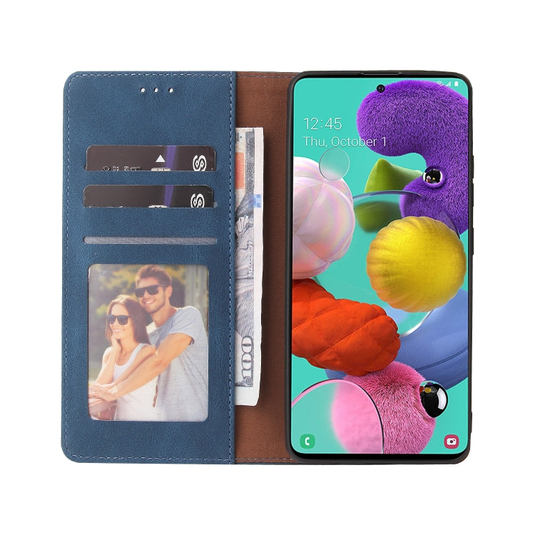 For Samsung Galaxy A51 Simple Suction Closure Horizontal Flip Leather Case with Holder & Card Slot & Wallet