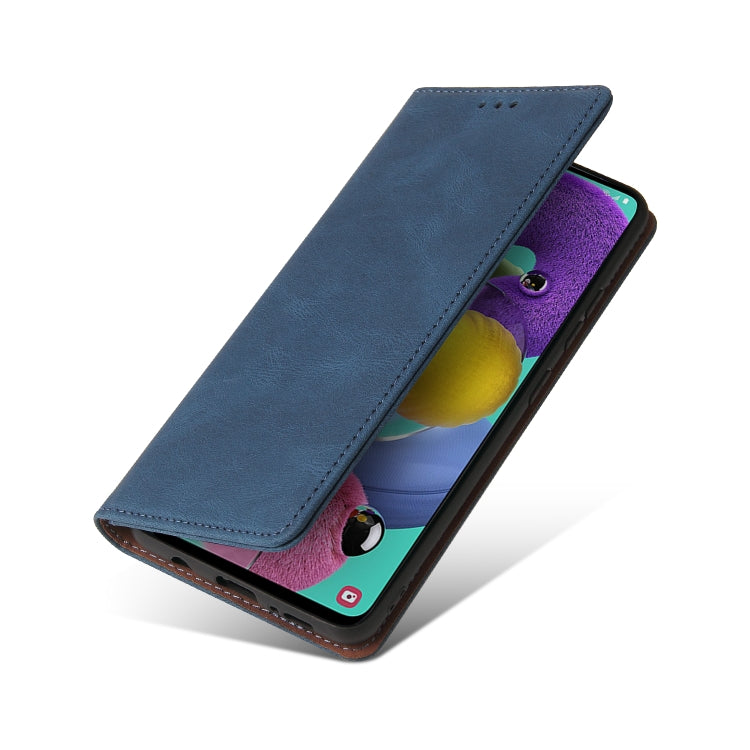 For Samsung Galaxy A51 Simple Suction Closure Horizontal Flip Leather Case with Holder & Card Slot & Wallet