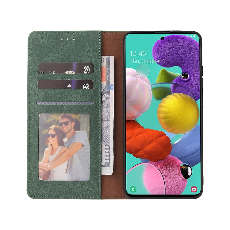 For Samsung Galaxy A51 Simple Suction Closure Horizontal Flip Leather Case with Holder & Card Slot & Wallet